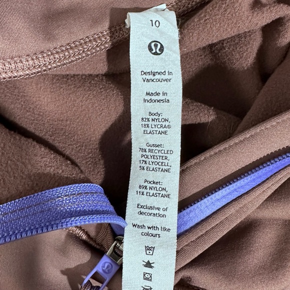 Lululemon Tech Fleece Hiking 1/4 Zip Pullover in Dark Oxide / Pink Clay [5087] - Picture 7 of 8
